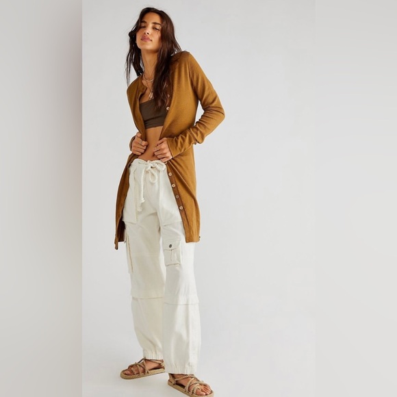 Free People Gia Cardigan OR Dress ✨ Warm Tobacco Size Small | brown tan mocha - Picture 10 of 13